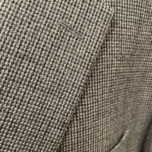 Chaps Men's 46L Gray 💯% Pure New Wool Sport Coat Jacket Blazer Houndstooth Soft - Picture 2 of 15
